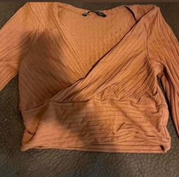 Women cross over long sleeve top