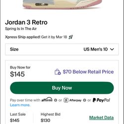 Jordan Retro 3 Spring Is In The Air 