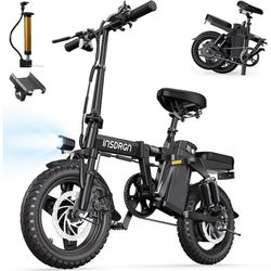 INSURING A14 Folding Electric Bike (Black), 220 lbs