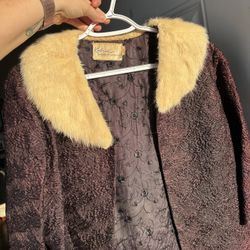 1950s Persian lamb jacket with an autumn haze mink collar