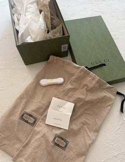 Gucci Green Empty Embossed Box Authentic Original Packaging Laces & Dust Bags