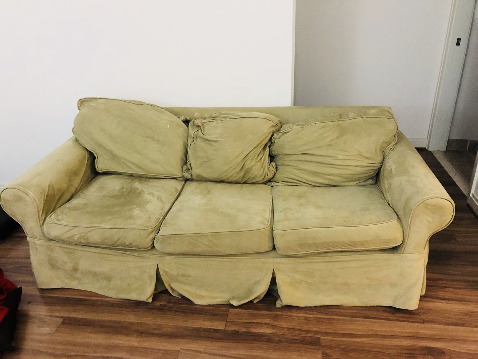 Free couch, washable covers. Good overall condition but some cosmetic defects. Very comfortable. I cannot deliver. Thanks.