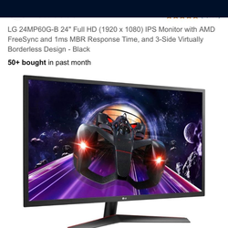 LG dual monitors-LG 24MP60G-B 24" Full HD (1920 x 1080) IPS Monitor