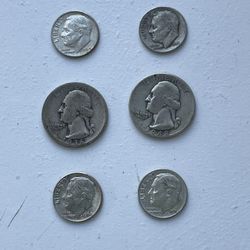 Silver Quarter Dime Coins Lot 