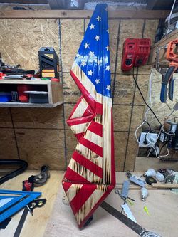 Draped American flag