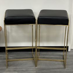 Palmer Barstool Gold Frame Black Seat 