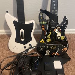 Guitar Hero Ps2 Bundle With 2 guitars And Wireless Dongles 