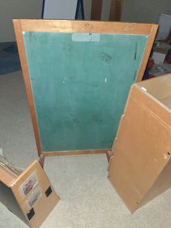 Chalkboard And Bookshelf