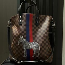 Louis Vuitton Limited Edition Zoo Patterned Checkered Business Bag