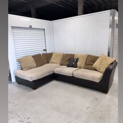 Comfy Beige Sectional Couch 