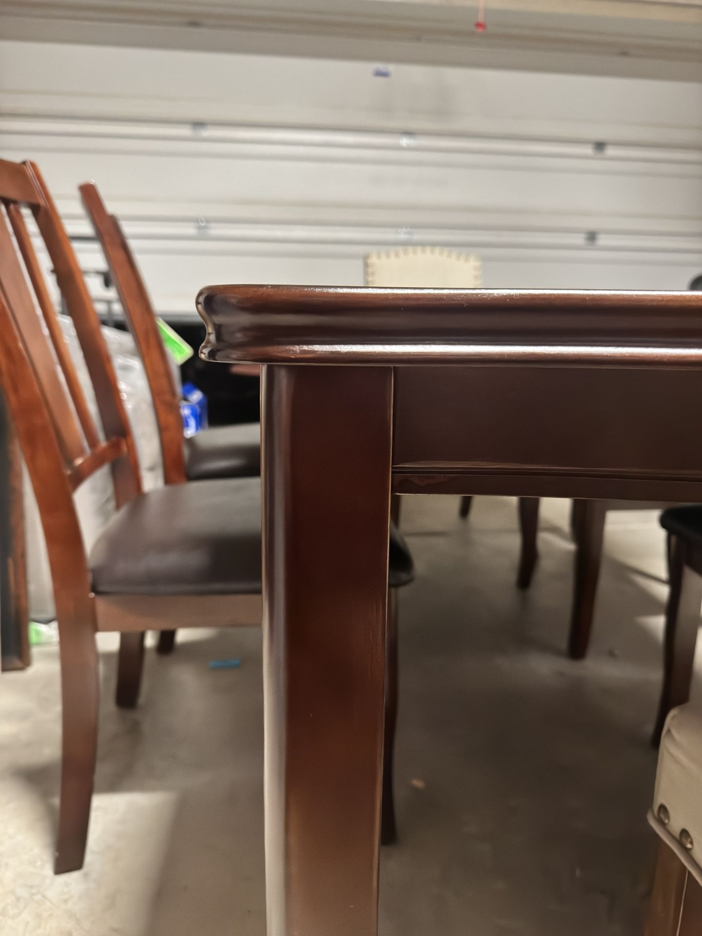Solid Wood Dining Table With Butterfly Leaf Storage And 6 Dining Chairs