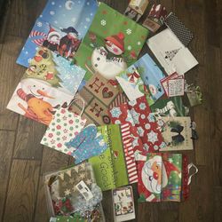 Huge lot of holiday gift bags, gift boxes, etc.