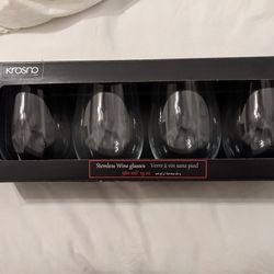 4 Boxed Stemless Wine Glasses
