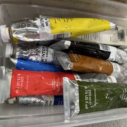 Oil Paint And Brushes 