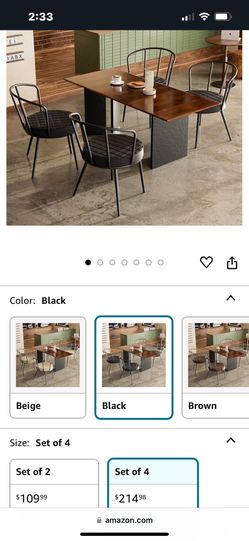 Dining Chairs Set of 4,Upholstered Mid Century Modern Leather Soft Seat Metal Legs