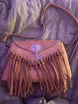 Leath fringe purse