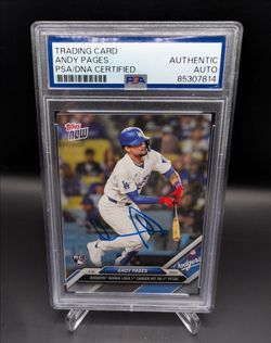 Andy Pages 2024 Topps Now RC  # 87  Los Angeles Dodgers PSA Auto