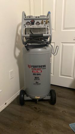 FORTRESS 26 Gallon, 175 PSI Ultra Quiet Oil-Free Vertical Shop/Auto Air Compressor
