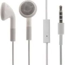 🎧 2 Sets White Soft Flexible Earbuds with Mic – (1 Apple, 1 Generic)