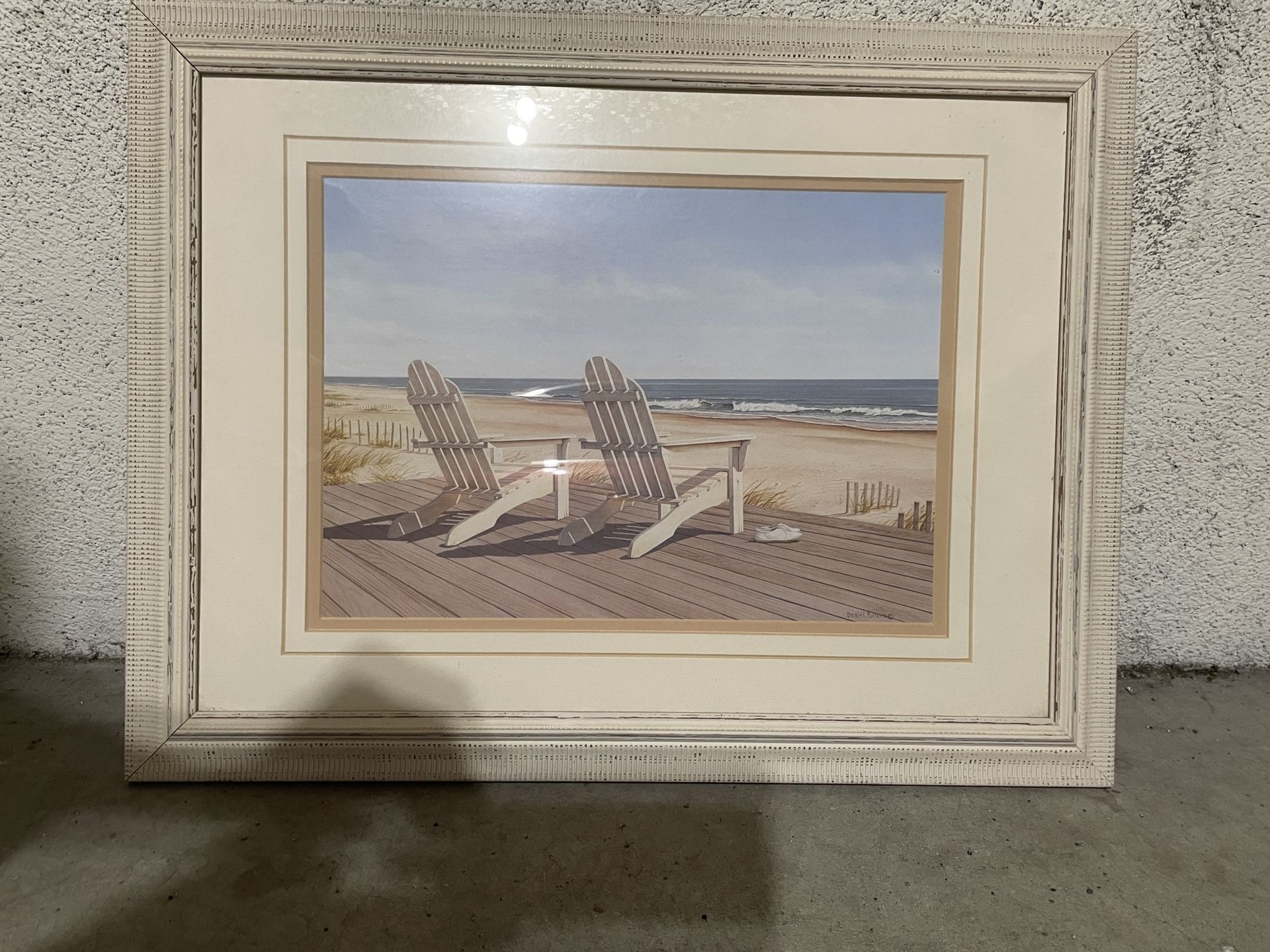 Beach Deck Chairs Wall Art β Framed Print