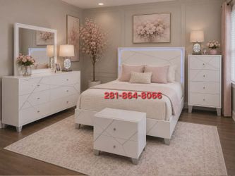 New Queen LED 7pc Bedroom Set