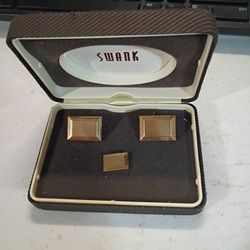 Vintage Cuff Links And Pin 