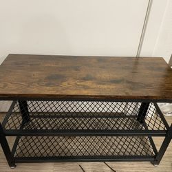 Shoe Rack With Bench (11.8 x 28.7 x 17.7 Inches)