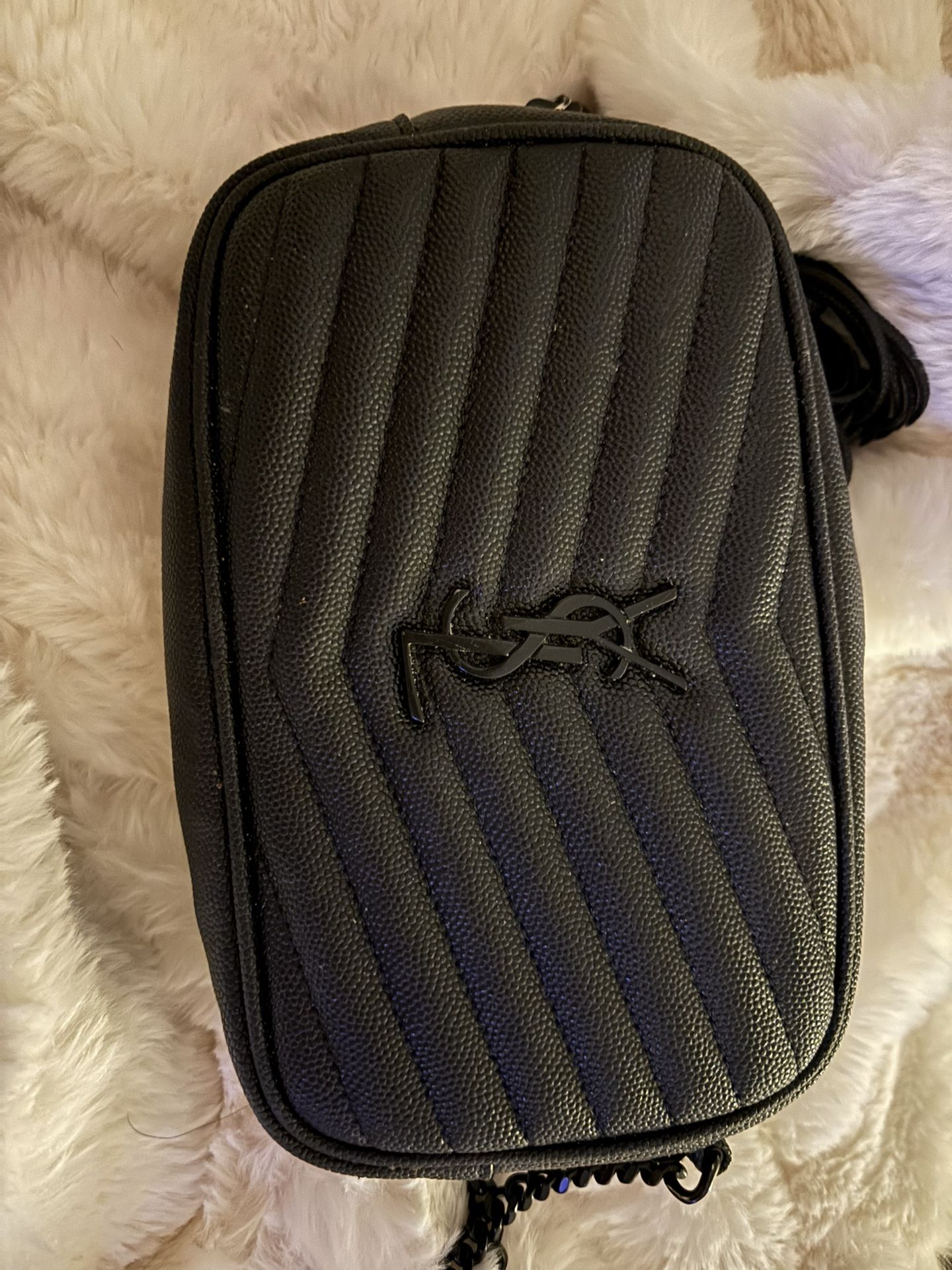 Authentic Used YSL bag Black Mono Grain