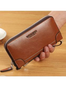 Men Zippper Long Wallet  brown (2pack)