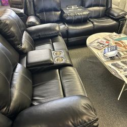 NEW RECLINING SOFA AND LOVESEAT WITH RECLINER ONLINE SPECIAL FINANCING JUST $40 Down 