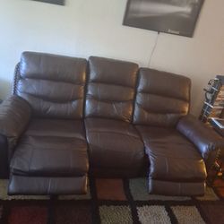 Brown Electric Recliner Couch and chair