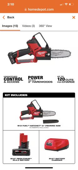 MILWAUKEE M12 Fuel BRUSHLESS HATCHET 6 Inch Saw With Charger And Battery. New Sealed Box