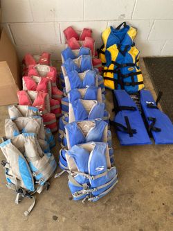 Bundle of Assorted Size Life Preserver Jackets - Child, Youth and Adult $10 Each  Good pre-owned condition. They all have black marker FMWR written on