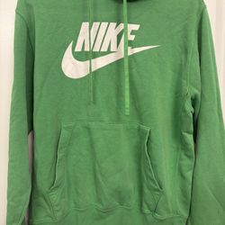 Nike Men's Hoodie Size M Green White Logo Graphic Pullover Sportswear Casual Rarely worn