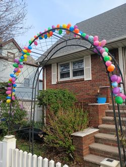 Homemade Colorful Plastic Easter Egg Garland Arch Decor