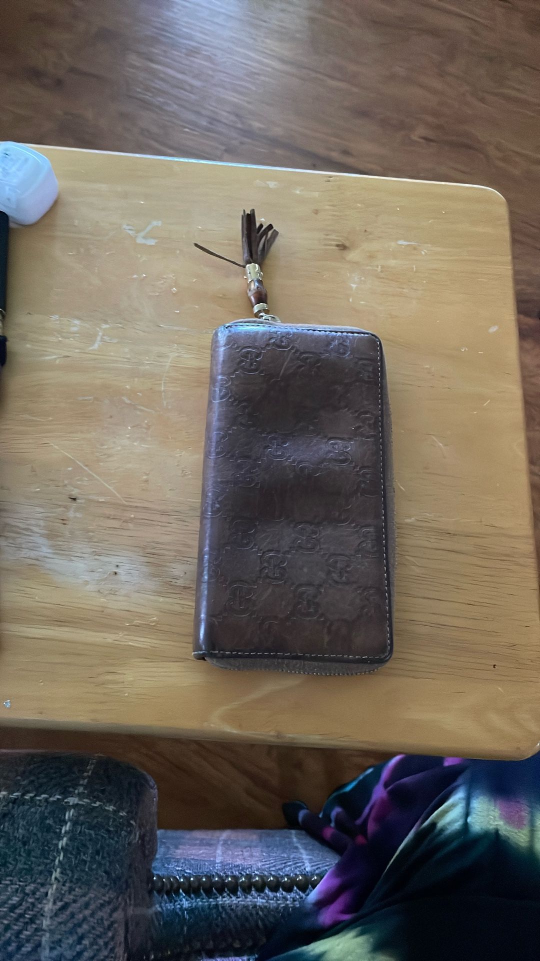 Gucci Light Brown Leather Zip Around Wallet