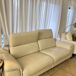 Bergamo Leather Power Recline Sofa-Stone