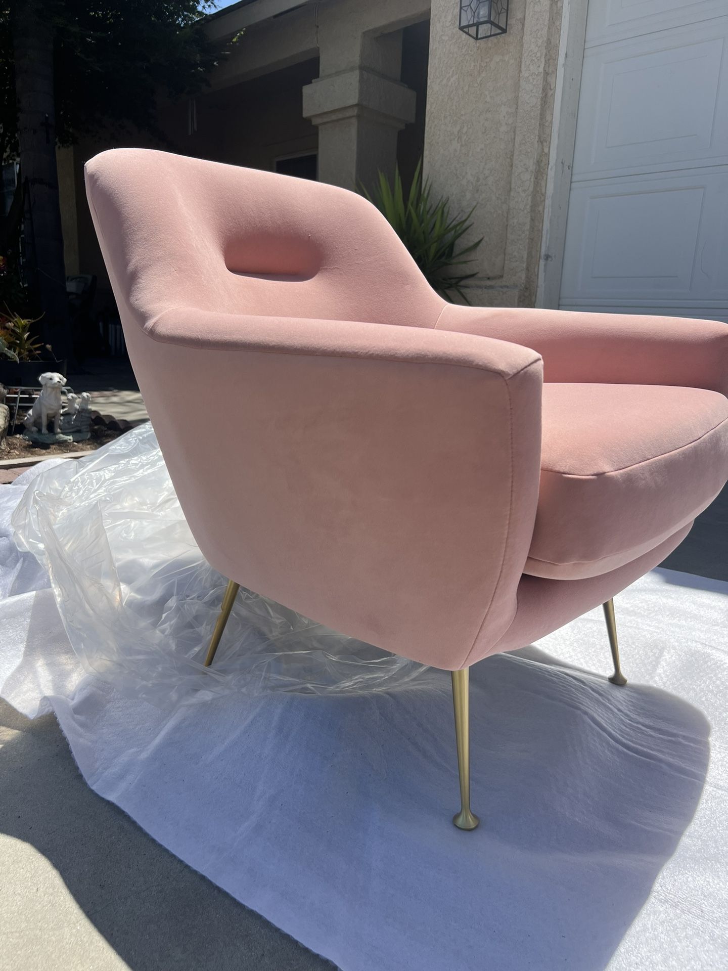 Brand New Pink Glam Velvet Club Chair Retails For Over $500