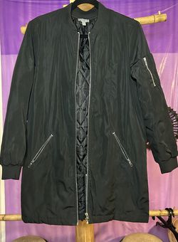 Extra Long Quilted Bomber Jacket.