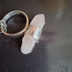 Rose Pink Quartz Ladies Ring Size 8