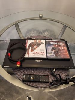 SAMSUNG 4K BLU-RAY PLAYER, MOVIES AND AUDIOQUEST 4K HDMI CABLE