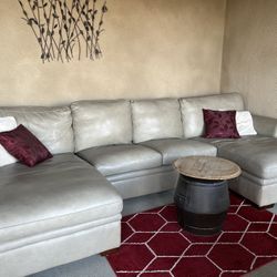 Leather Double Chaise Couch