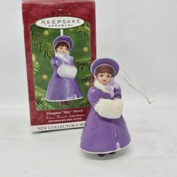 Hallmark Madame Alexander Little WOMEN CHRISTMAS Keepsake Ornament 2001 MEG DOLL

Margaret "Meg" March
Handcrafted - ISSUE DATE 2001

Madame Alexander