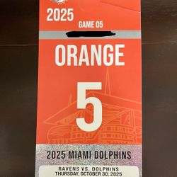 Miami Dolphins Vs Baltimore Ravens Orange Parking Pass 