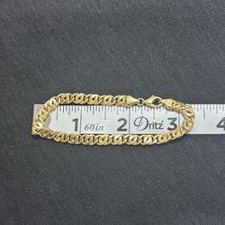 14K Gold Italian Curb Link Bracelet 