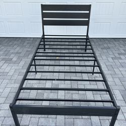 Black Twin Metal Platform Bed Frame