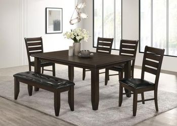 4 PC dinning set with table and 4 chairs expandable to 6