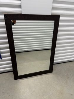 Large Dark Espresso Framed Wall Mirror – 29.5” x 41” – Moving Sale