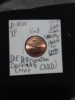 🇺🇸"A. Lincoln Penny. (DDD) Wt:2.60=Zinc(2024="D")