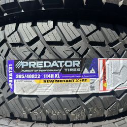 305/45R22 Predator New Mutant X-AT Tires | Set of 4 Installed Special
